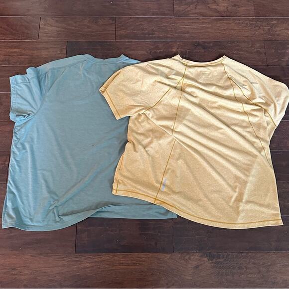 LL Bean  Lot of 2 T Shirt Short Sleeve Stretch Tee Active Top Green Yellow XXL - Picture 2 of 12